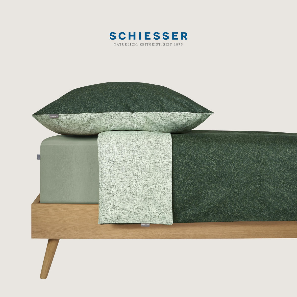 SPANNBETTLAKEN Elli - 97/3 - 100 x 200 cm - Hellgrün - Hellgrün, Textil (100/200cm) - SCHIESSER