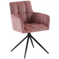 ARMLEHNENSTUHL Stoff Rubinrot - Rot/Schwarz, Textil/Metall (59/87/59cm) - CLP