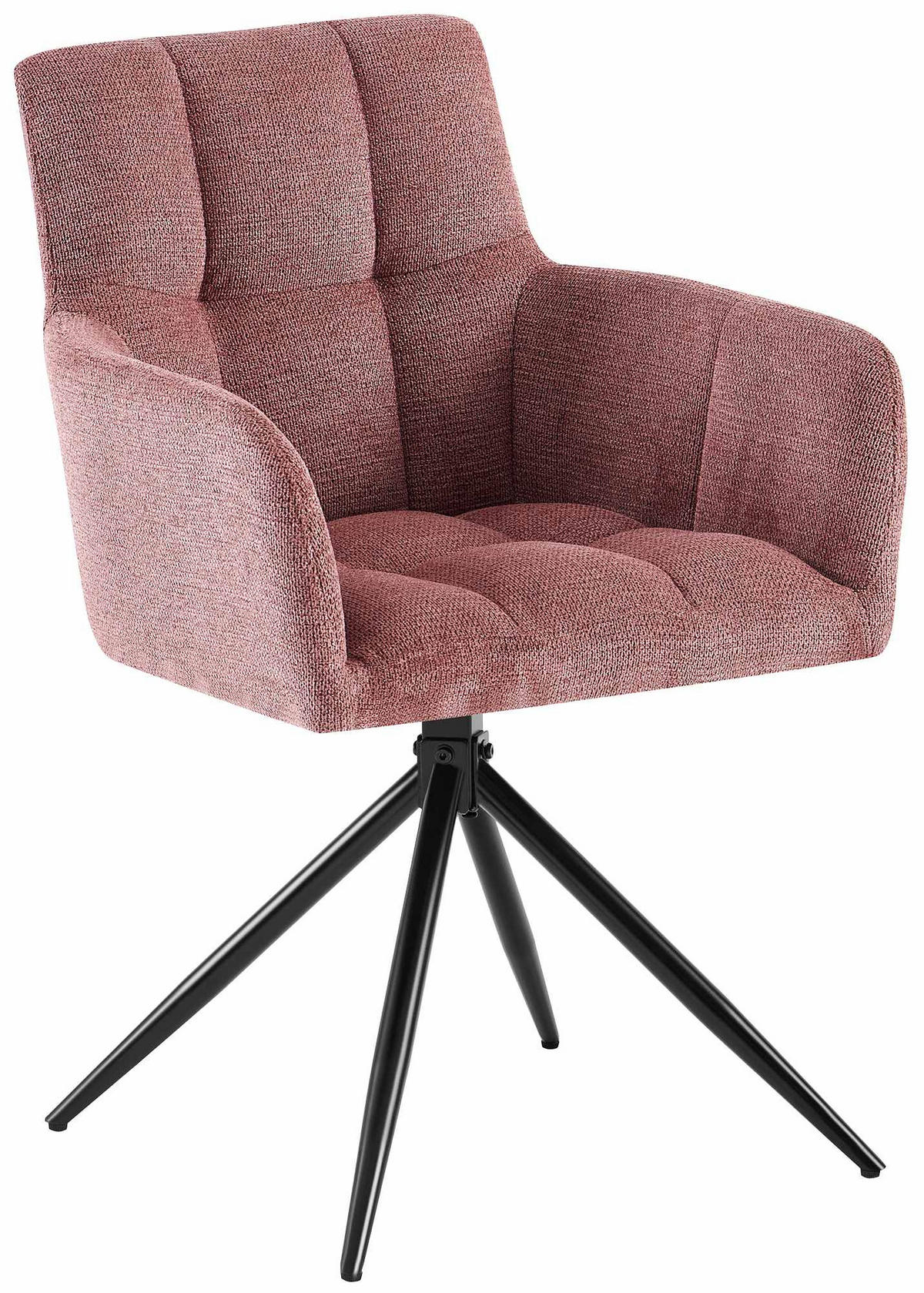 ARMLEHNENSTUHL Stoff Rubinrot - Rot/Schwarz, Textil/Metall (59/87/59cm) - CLP