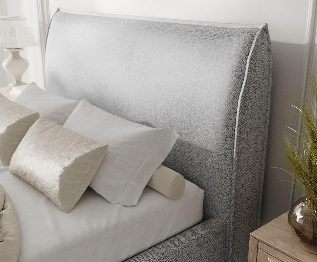 POLSTERBETT Mira 120/200 cm Grau im Riva Stoff - Naturfarben/Grau, Holz/Holzwerkstoff (120/200cm) - AltaBeds
