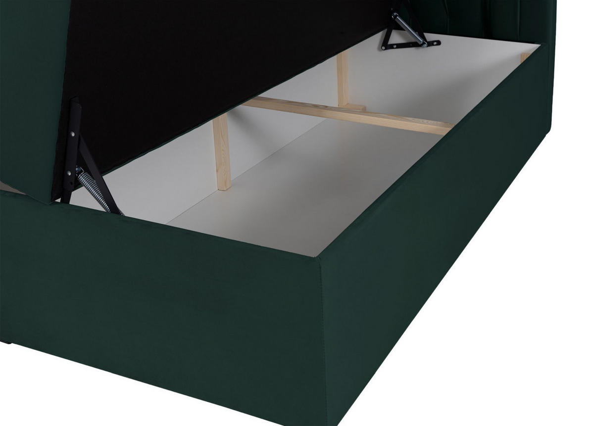 BOXBETT Daissy Flaschengrün Samt 160x200 cm - Grün, Textil (160/200cm) - Selsey