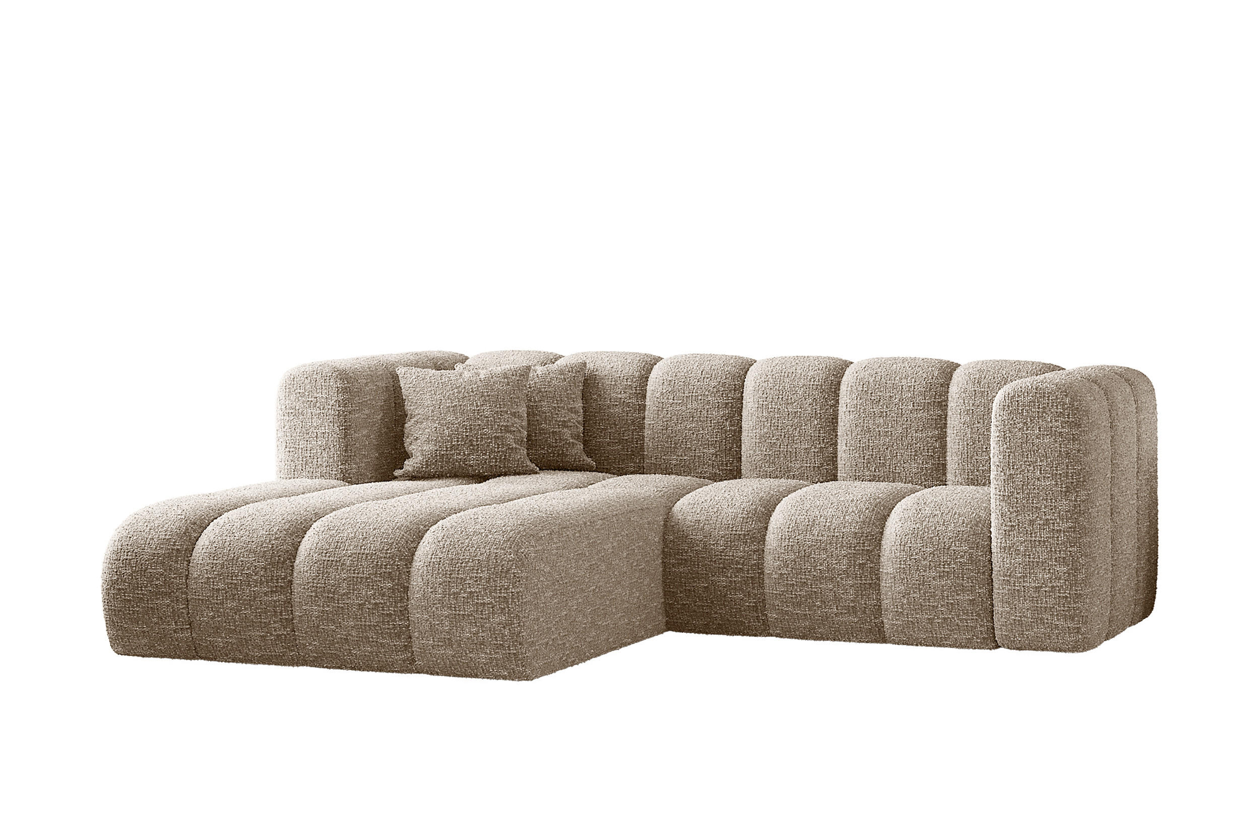 ECKSOFA L-form Sofa Grand modular stoff Haga Beige Links - Beige, Holz (179/227cm) - Kaiser Möbel