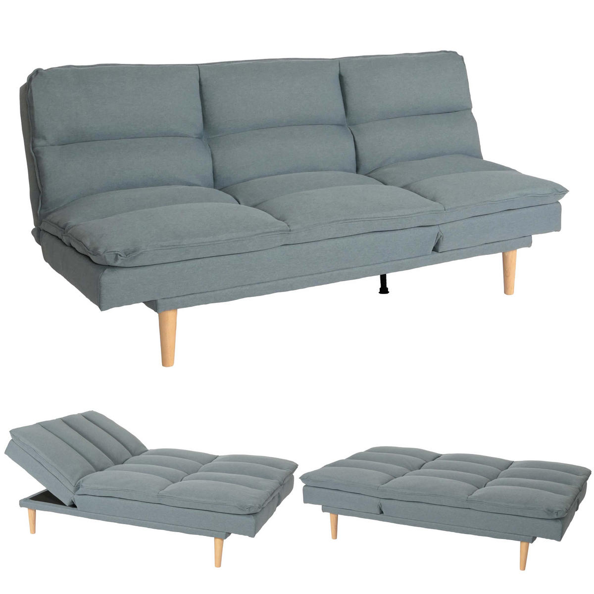 SCHLAFSOFA Blaugrau - Blaugrau, Textil (180/90/110cm) - MCW