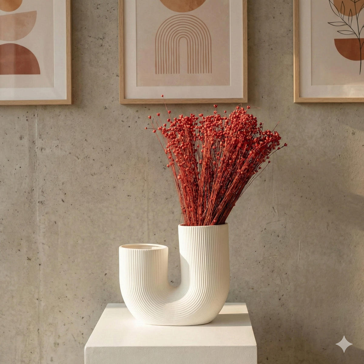 TROCKENBLUMEN Glixia Bund in Rot - Hellrot, Naturmaterialien (45cm) - Lykke & You