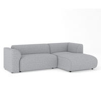 ECKSOFA Melani Grau Webstoff - Rechts Seite - Schwarz/Grau, Holz/Holzwerkstoff (162/256cm) - Maison de Reve