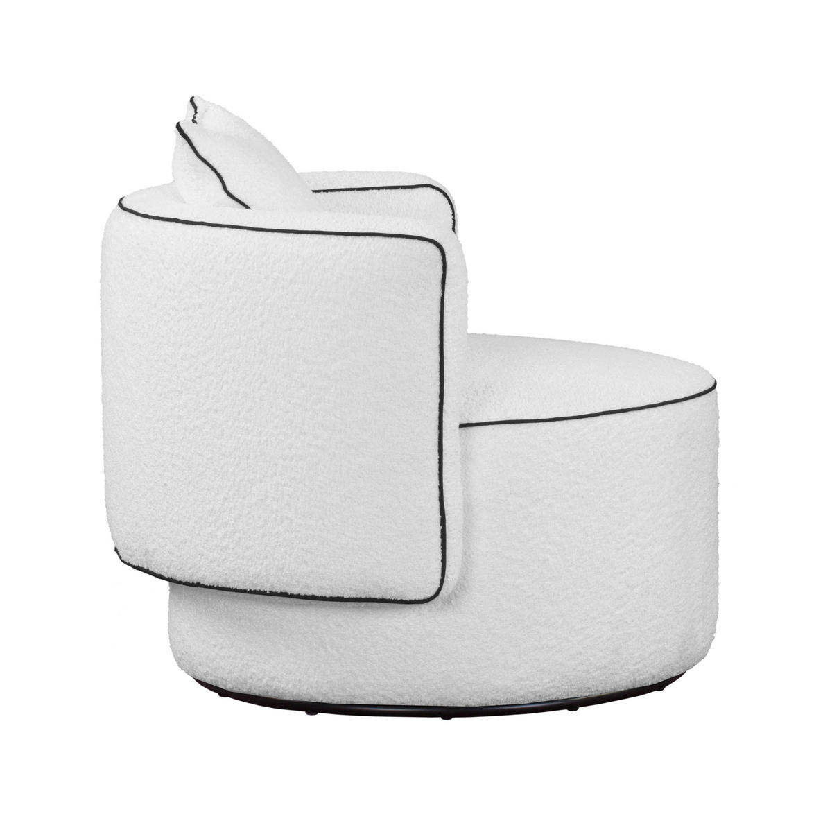 SESSEL TAURUS, Polstersessel Klassisch Loungesessel, Bucle-Stoff Weiß - Weiß, Holz/Metall (90/67/90cm) - MASSENO