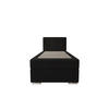BOXBETT ZILANO 1 mit Matratze H3 und Topper 80x200 Cosmic 100 rechts - Schwarz, Holz/Textil (80/200cm) - Bedante