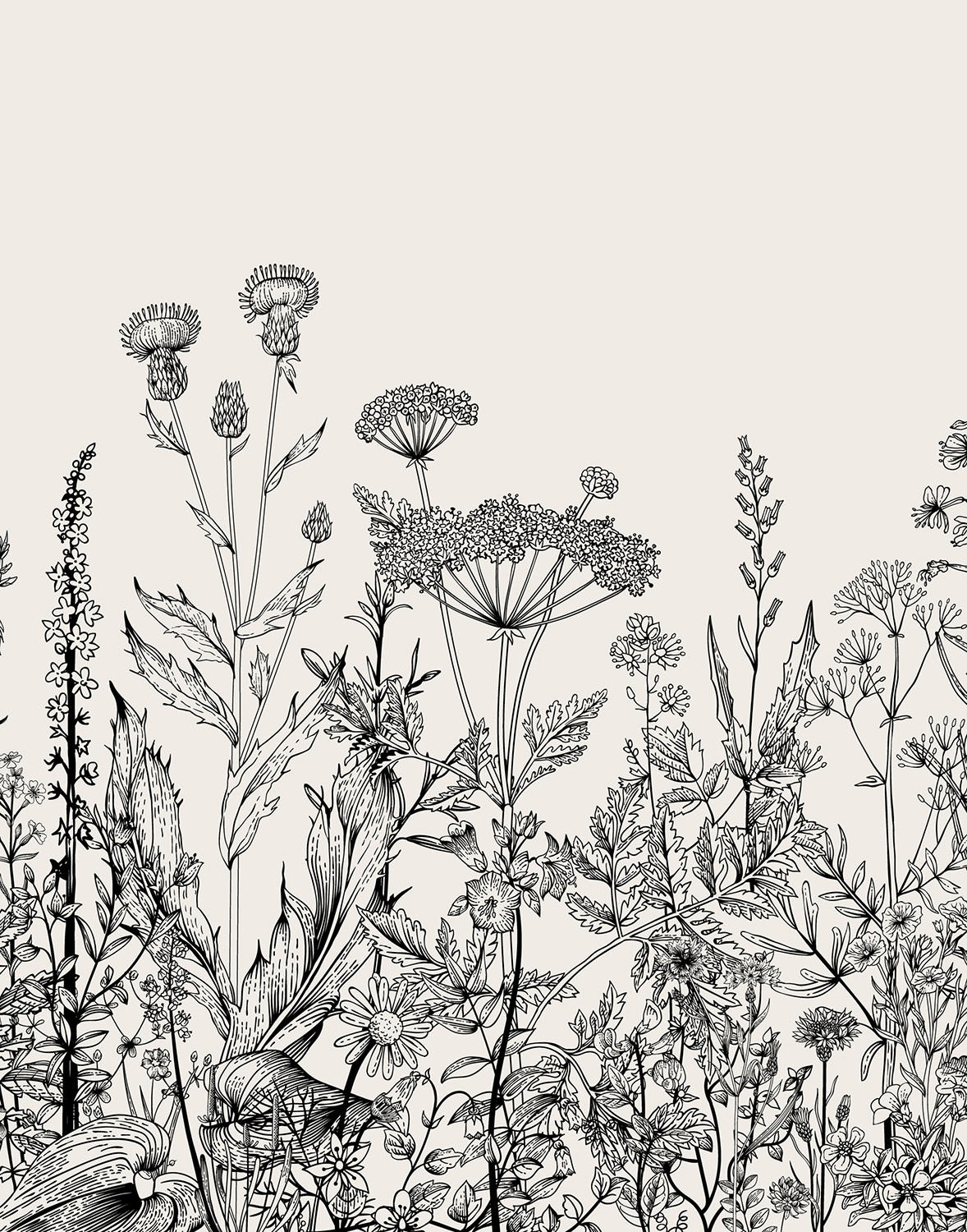 VERDUNKELUNGSROLLO 110x140 cm Graue Blumen - Grau, Textil (110/140cm) - TULUP