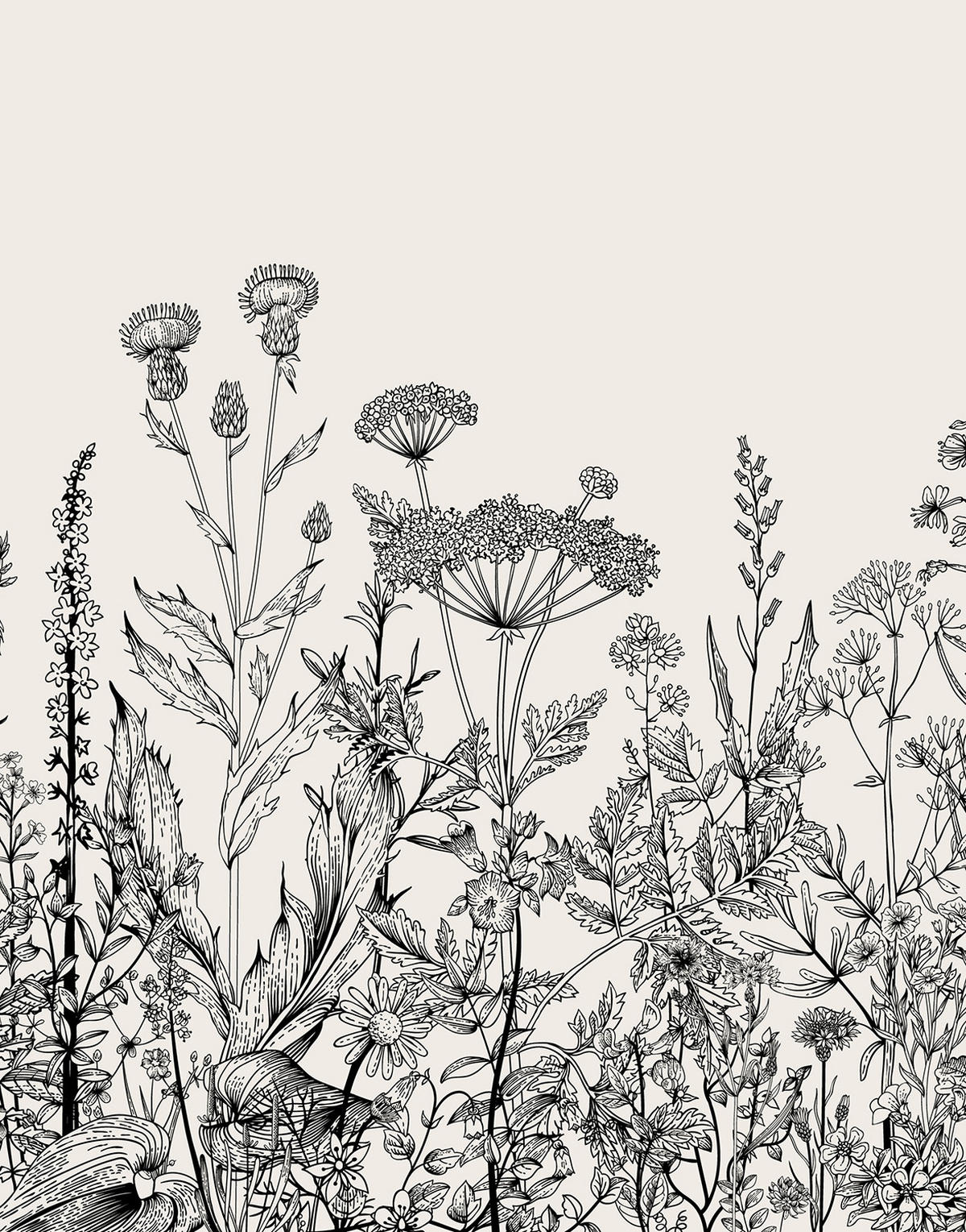 VERDUNKELUNGSROLLO 110x140 cm Graue Blumen - Grau, Textil (110/140cm) - TULUP