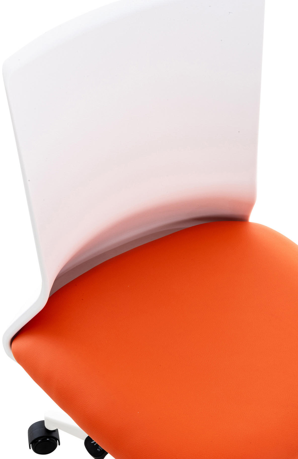 DREHSTUHL Lederlook orange - Weiß/Orange, Kunststoff/Textil (61/92/61cm) - CLP