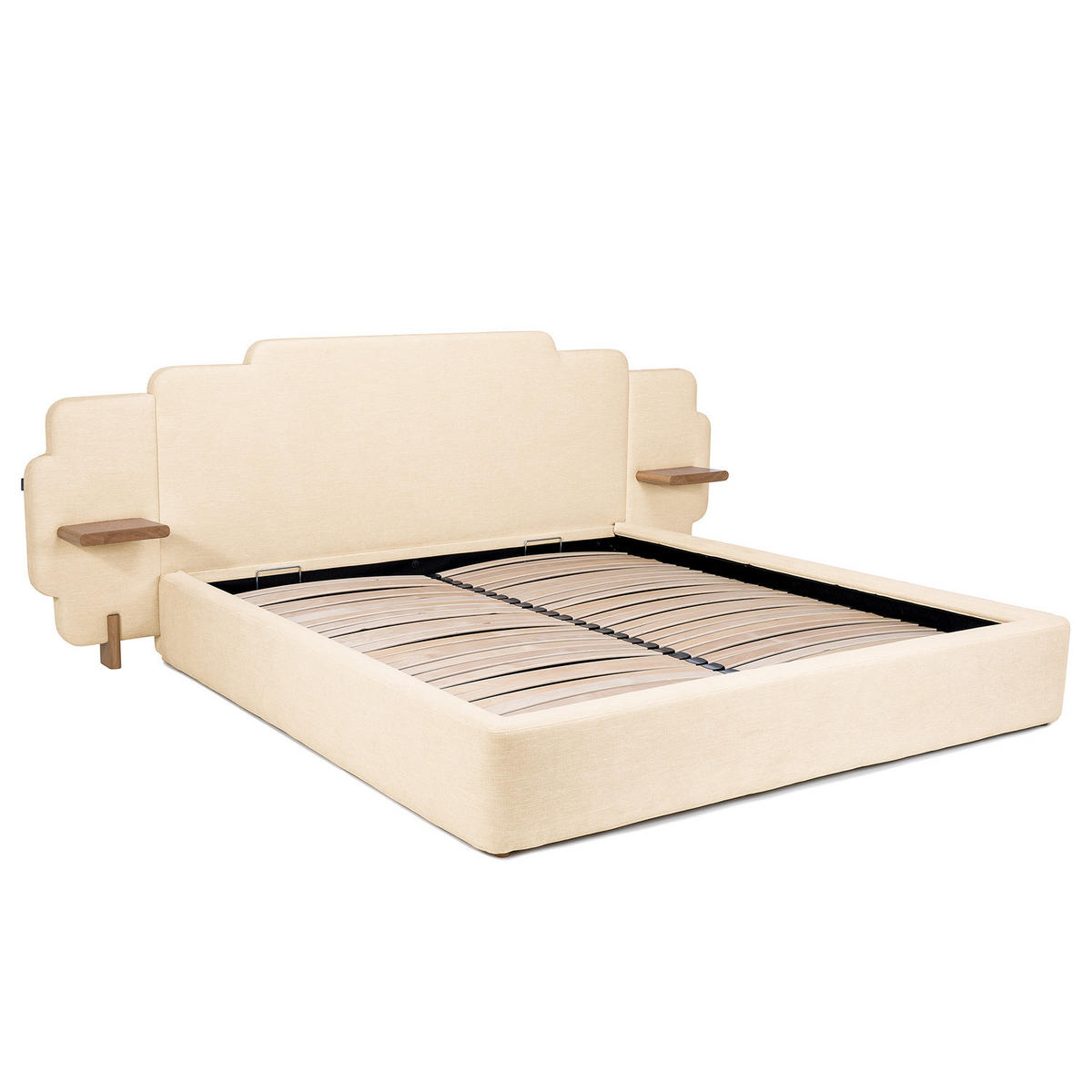 POLSTERBETT - Chenille - Creme, Textil (160/200cm) - home24