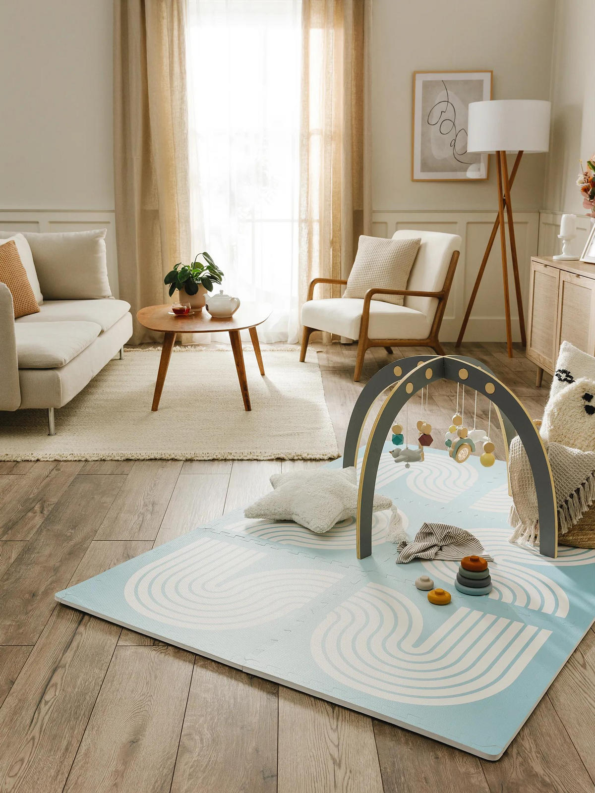 SPIELMATTE Archie Blau 120x180 cm - Blau, Textil (120/180cm) - Lytte