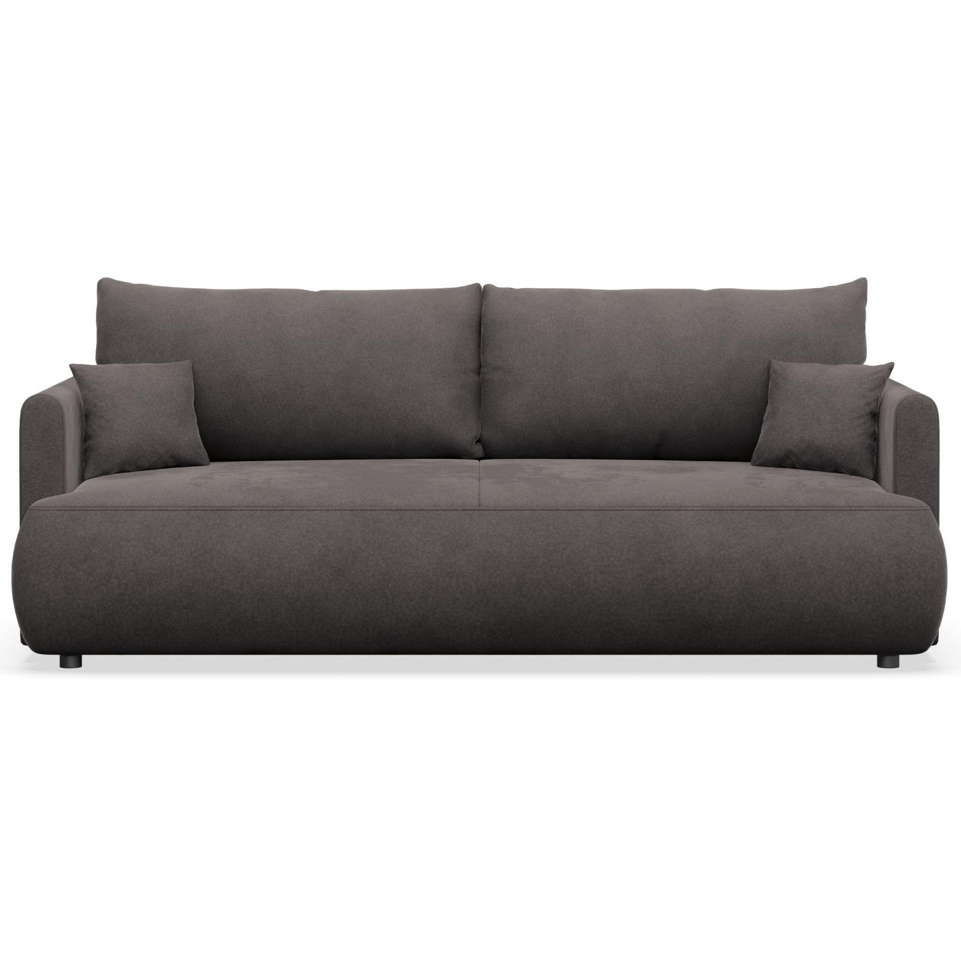 3-SITZER SOFA Ovo Mini Dunkelgrau Velours Easy-Clean - Dunkelgrau/Schwarz, Kunststoff/Textil (226/90/97cm) - Selsey