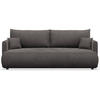 3-SITZER SOFA Ovo Mini Dunkelgrau Velours Easy-Clean - Dunkelgrau/Schwarz, Kunststoff/Textil (226/90/97cm) - Selsey