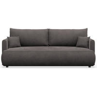 3-SITZER SOFA Ovo Mini Dunkelgrau Velours Easy-Clean - Dunkelgrau/Schwarz, Kunststoff/Textil (226/90/97cm) - Selsey