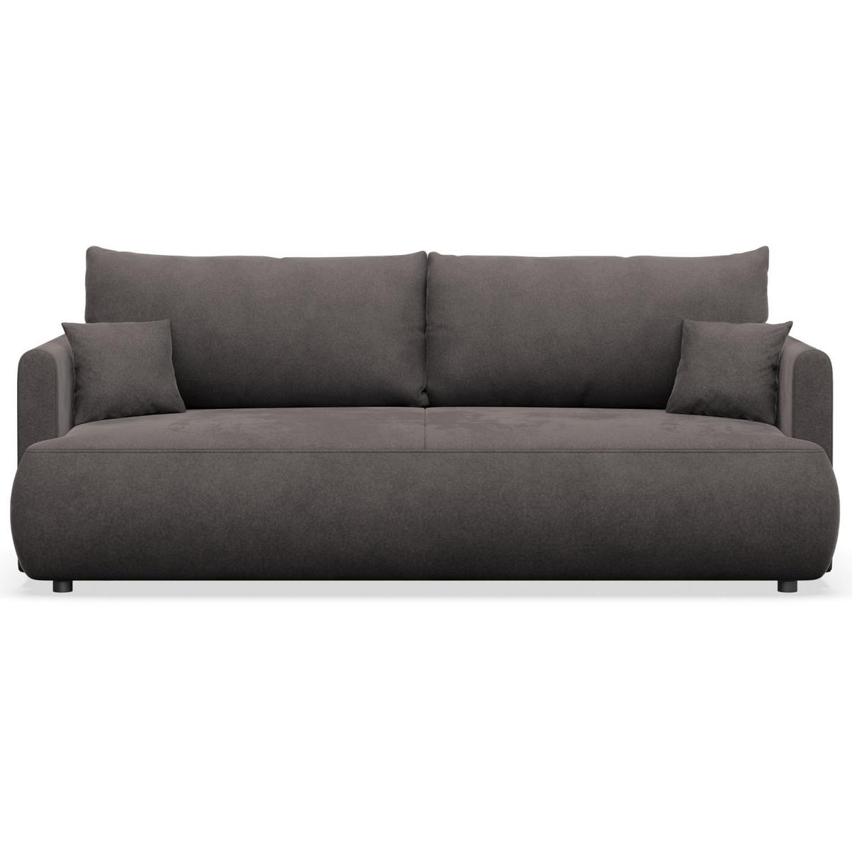 3-SITZER SOFA Ovo Mini Dunkelgrau Velours Easy-Clean - Dunkelgrau/Schwarz, Kunststoff/Textil (226/90/97cm) - Selsey