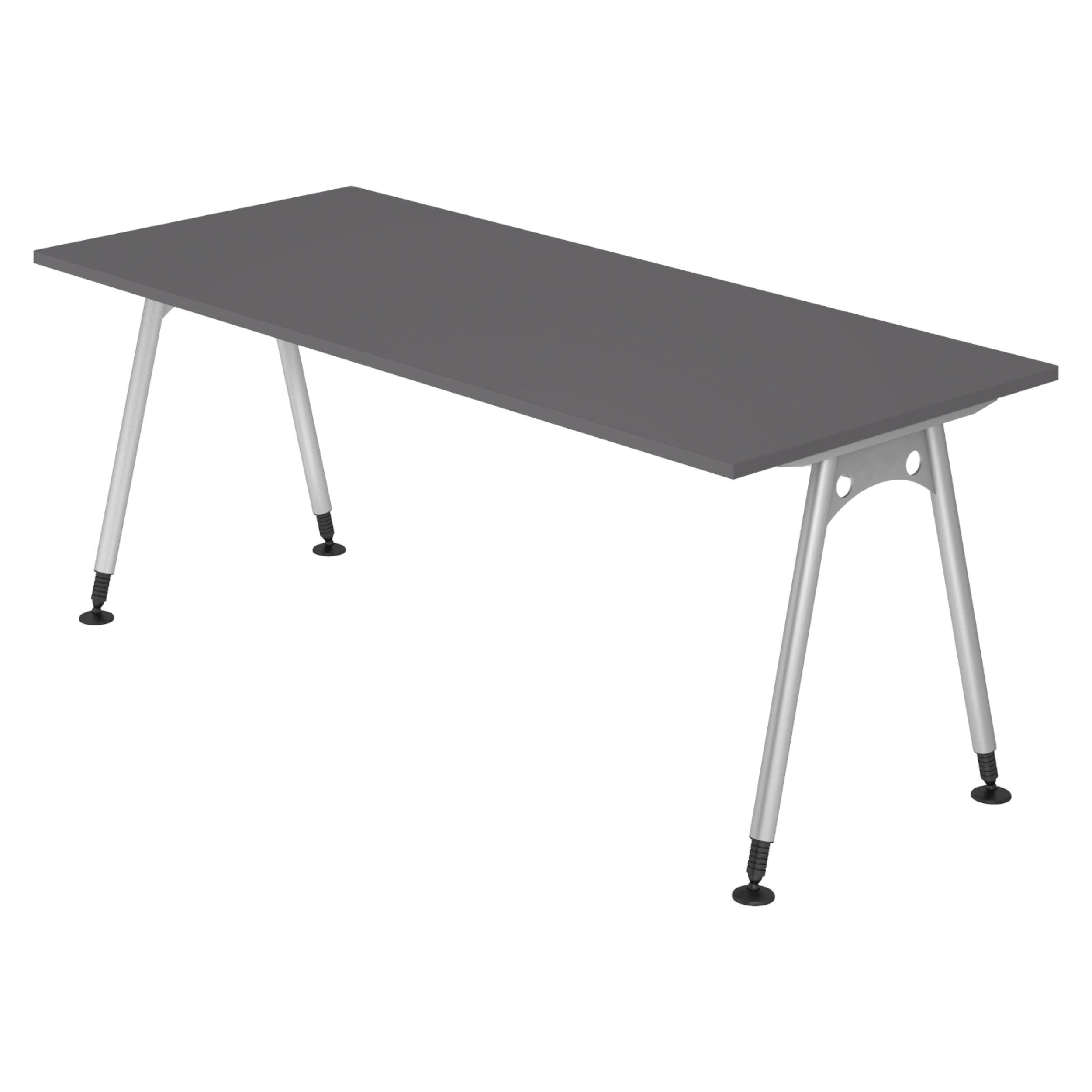 SCHREIBTISCH Serie-A 80/180/72 cm in Graphitfarben - Graphitfarben, Holzwerkstoff (80/180/72cm) - bümö
