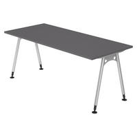 SCHREIBTISCH Serie-A 80/180/72 cm in Graphitfarben - Graphitfarben, Holzwerkstoff (80/180/72cm) - bümö