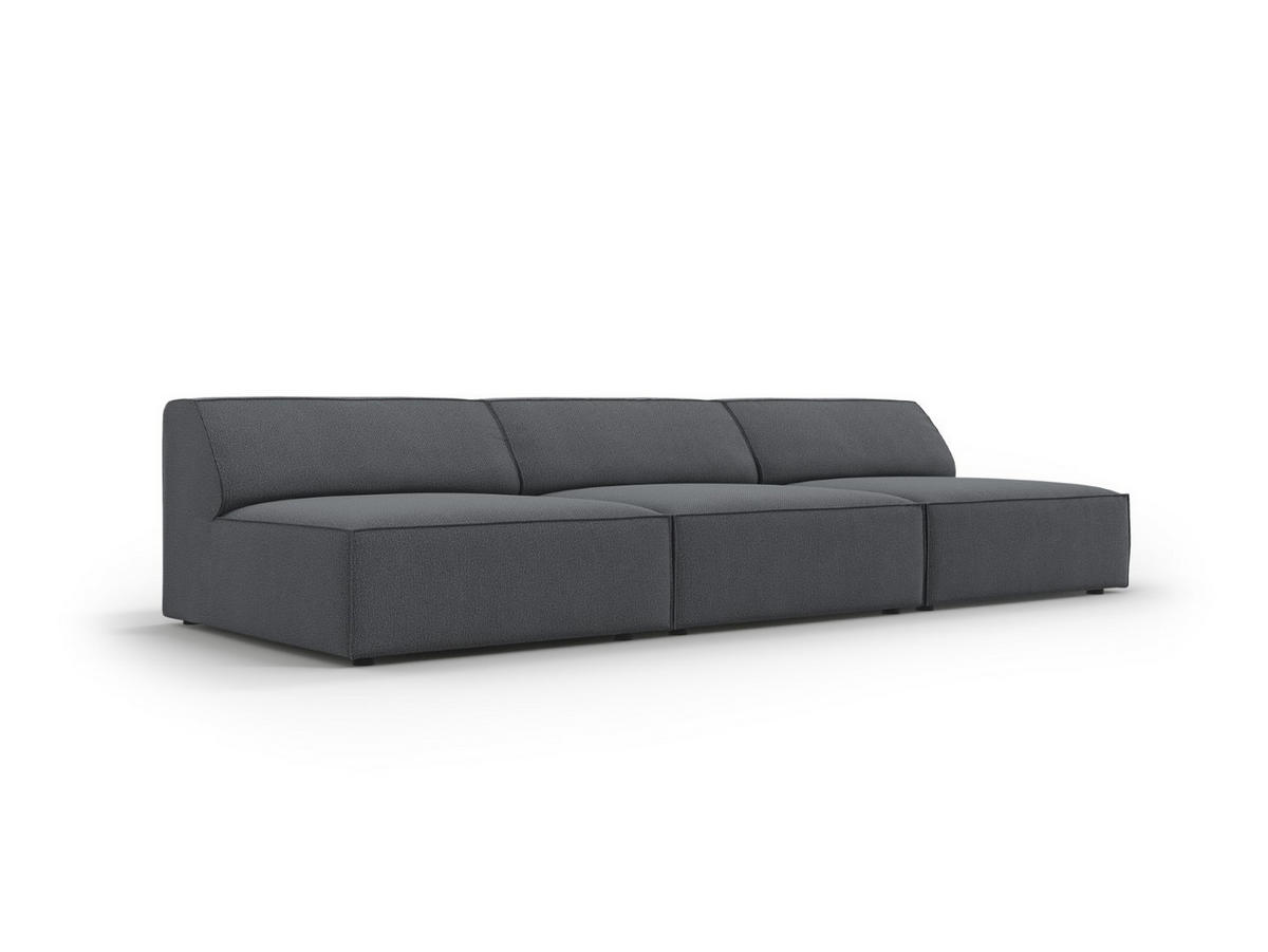 SOFA Jodie aus strukturiertem Stoff dunkelgrau 3 Sitzplätze - Dunkelgrau, Textil (102/70/240cm) - Micadoni