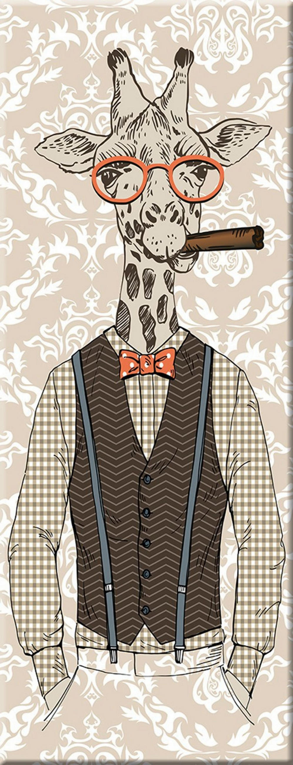 GLASBILD 30x80 cm Tiere lustig - Beige, Glas (30/80cm) - artissimo