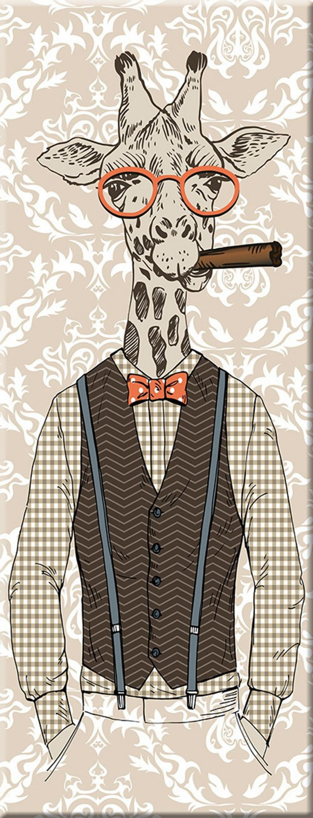 GLASBILD 30x80 cm Tiere lustig - Beige, Glas (30/80cm) - artissimo