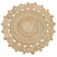 KURZFLOR-TEPPICH Golgen 120/120 cm - Beige, Naturmaterialen (120/120cm) - Beliani