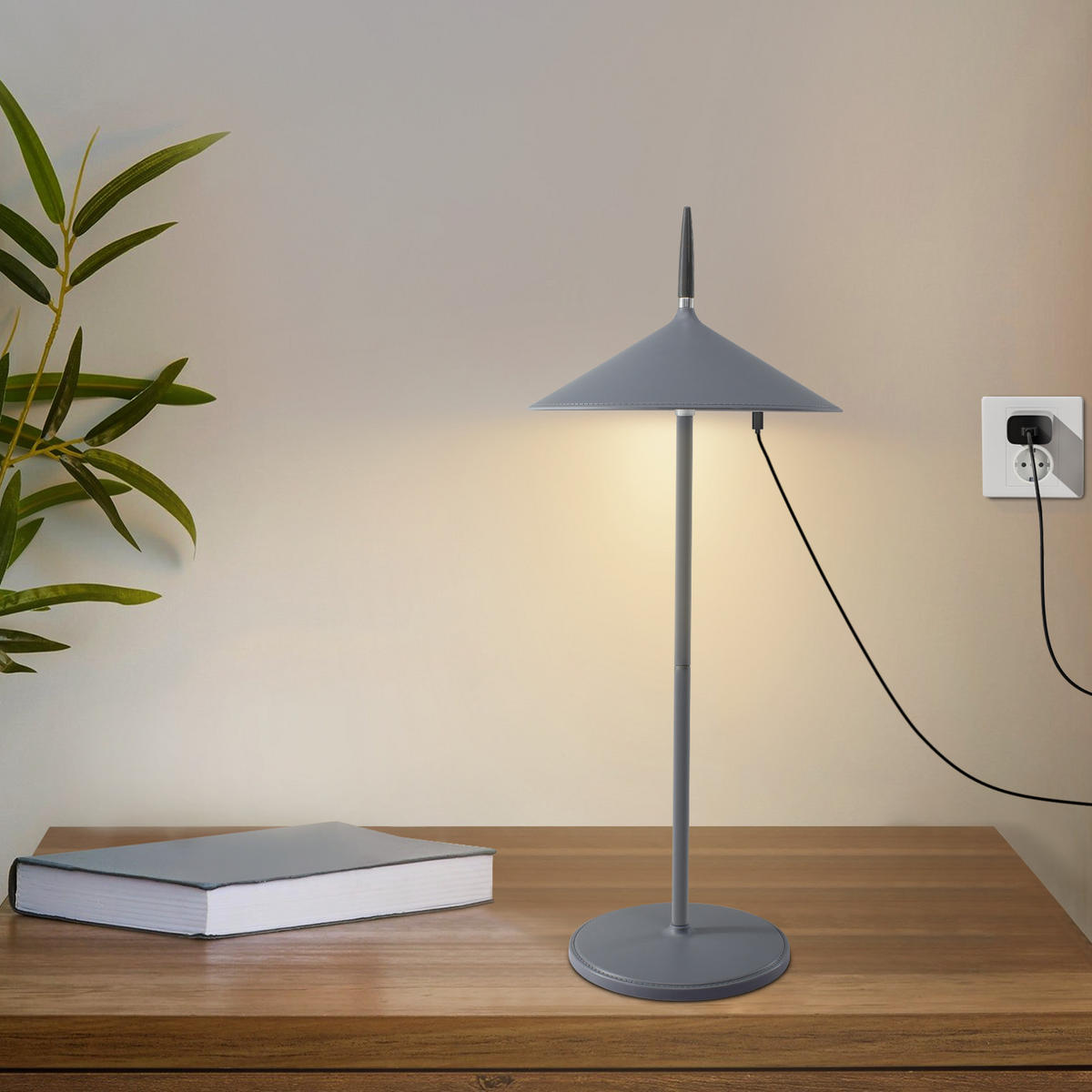 TISCHLEUCHTE Funkelmann 15.4/37.6/15.4 cm - Dunkelgrau, Metall (15.4/15.4/37.6cm) - ZMH