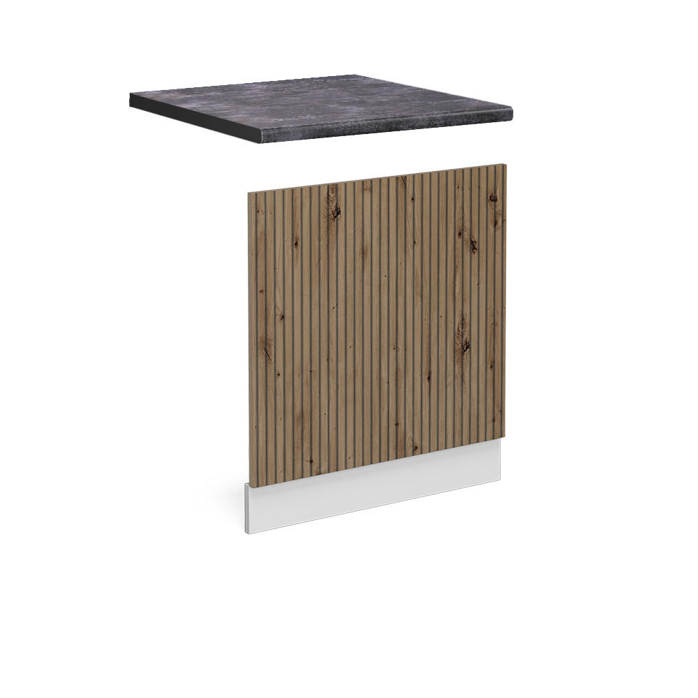 FRONTBLENDE R-Line Artisan-Eiche 60 cm, AP Anthrazit - Weiß/Eiche Artisan, Holzwerkstoff (60/57.2/1.6cm) - Vicco