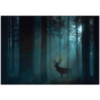 FOTOTAPETE Wald Reh Grün 150x105 cm - Multicolor, Papier (150/105cm) - Wallarena