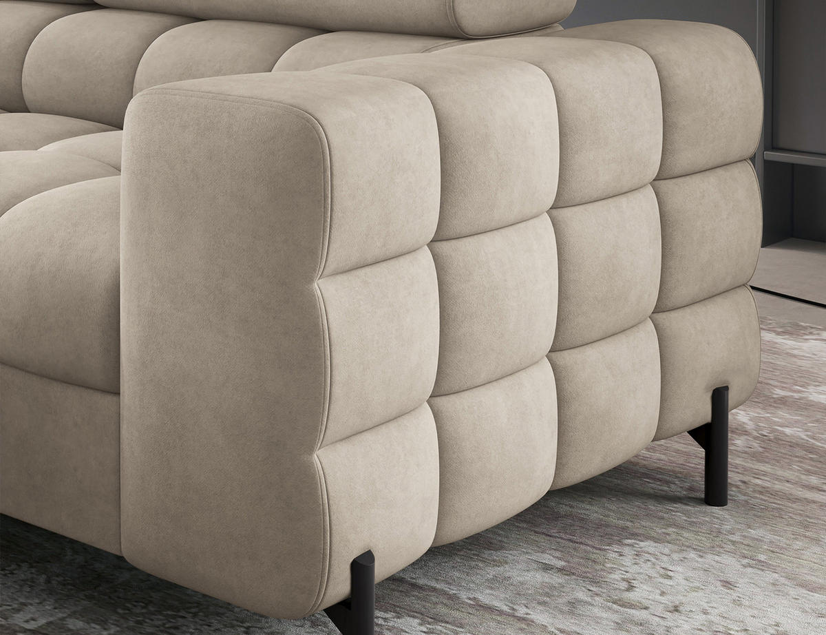 ECKSOFA Ferrucio L - Beige (Aura 18) - Beige, Holzwerkstoff (276/200cm) - Möblo