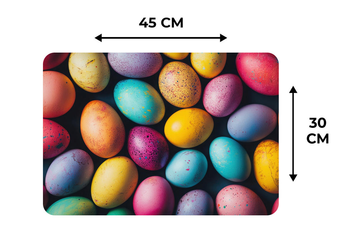 PLATZSETS 6er-Set Bunt - Ostereier - Spritzer Placemats 45x30 cm - Multicolor, Kunststoff (0.3/45/30cm) - MuchoWow