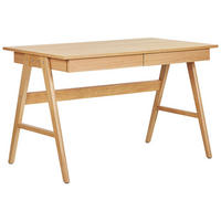 SCHREIBTISCH heller Holzfarbton 120/70/75 cm Sheslay - Hellgrau, Holzwerkstoff (70/120/75cm) - Beliani