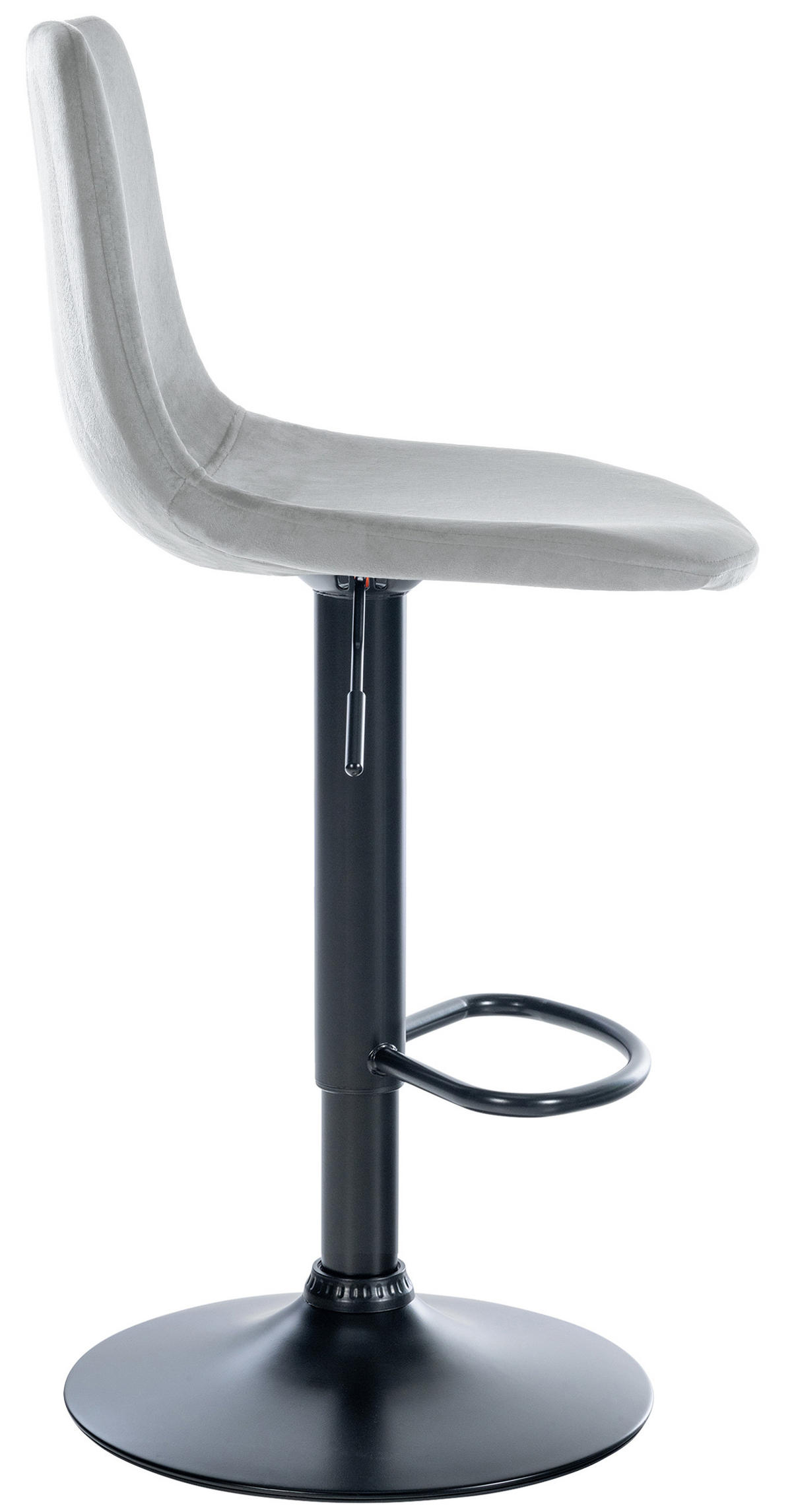 BARHOCKER Samt grau - Schwarz/Grau, Textil/Metall (44/88/43cm) - CLP