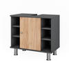 WASCHBECKENUNTERSCHRANK Fynn Anthrazit/Goldkraft Eiche 60 x 54 cm mit 6 Ablage - Honigeiche/Anthrazit, Holzwerkstoff (60/54/32cm) - Vicco
