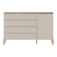 HOCHKOMMODE - 137.6cm x 39.6cm - Holzspan - beige - VUKIA - Beige/Goldfarben, Holz (137.6/91/39.6cm) - Vente-Unique