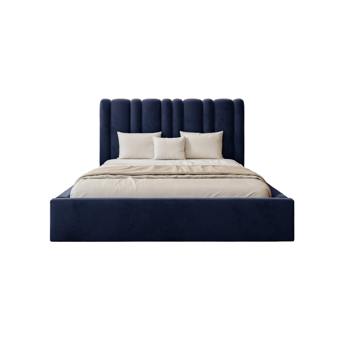 POLSTERBETT Vibo 140x200 cm, Nachtblau - Dunkelblau, Textil (140/200cm) - Fedve