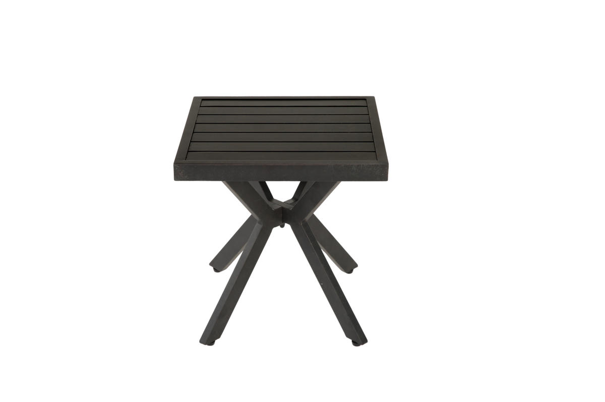 BEISTELLTISCH 45/45/47 cm dunkelbraun aus Aluminium wetterfest - Dunkelbraun, Metall (45/45/47cm) - OKWISH