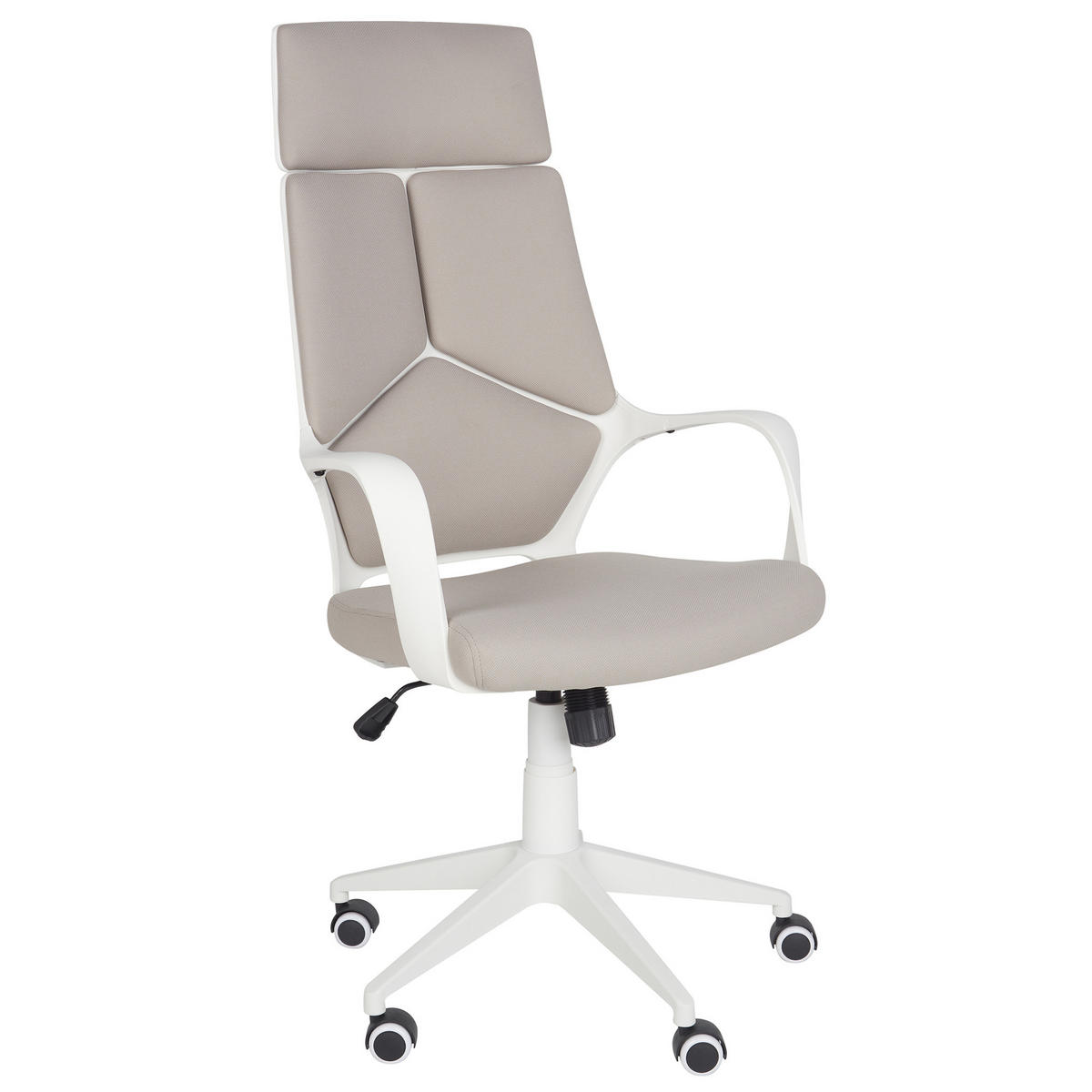 BÜROSTUHL Taupe Delight - Beige/Weiß, Textil (64/116/64cm) - Beliani