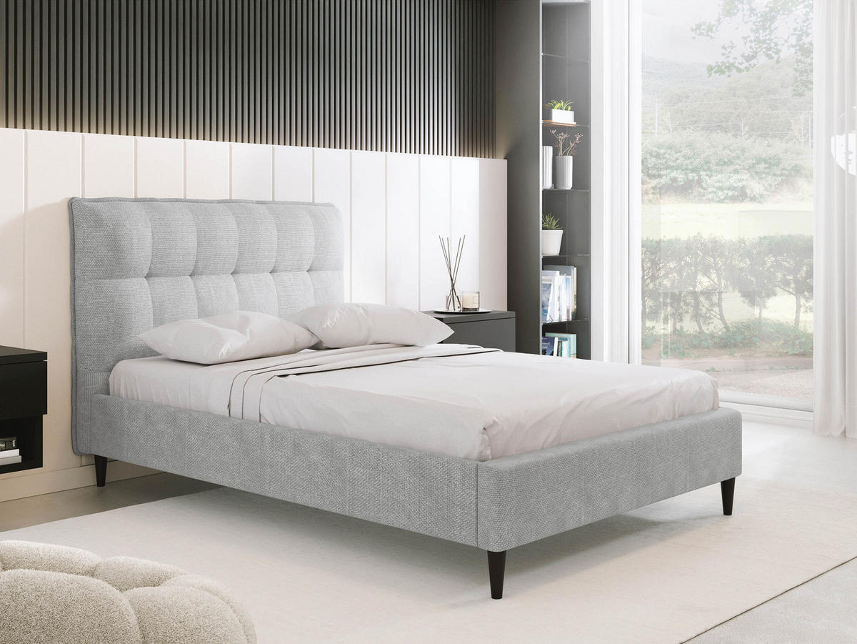 POLSTRBETT Abril 914Y - Schwarz/Grau, Holzwerkstoff/Kunststoff (120/200cm) - MIRJAN24