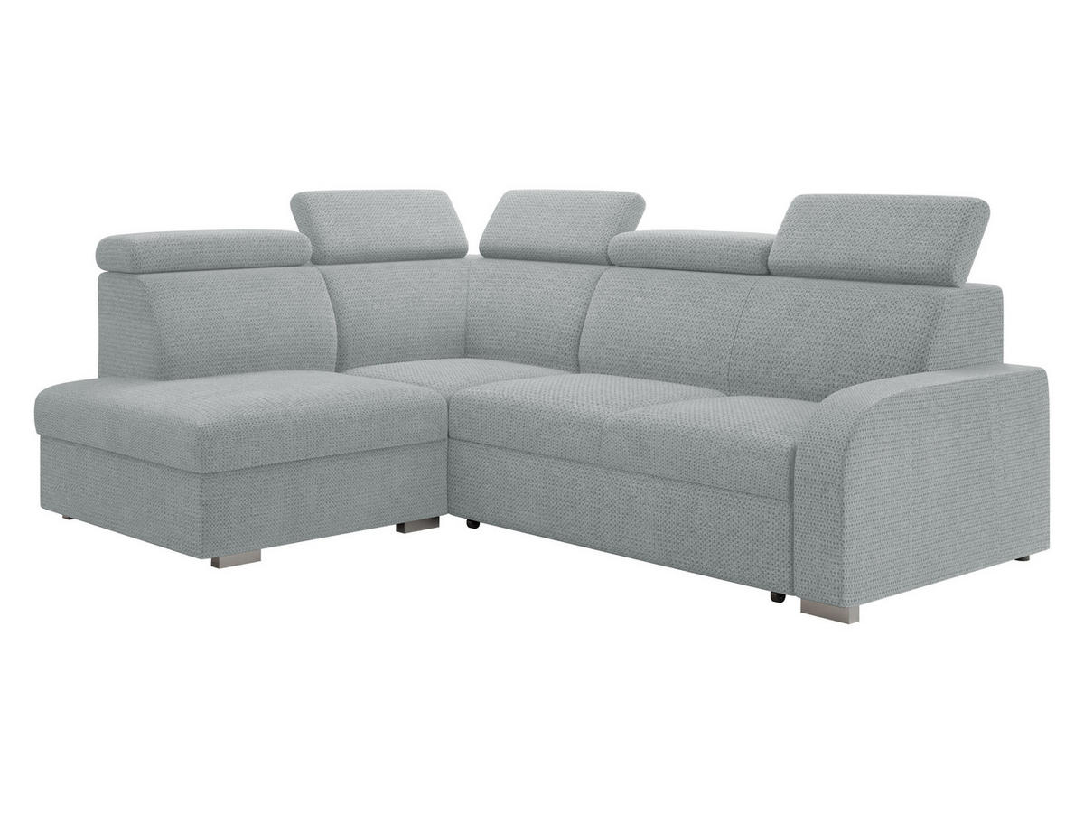 ECKSOFA Oslo 2rRLXp, Seite: Links LXP+R+2R - Silberfarben/Hellgrau, Holz/Textil (250/200cm) - MIRJAN24