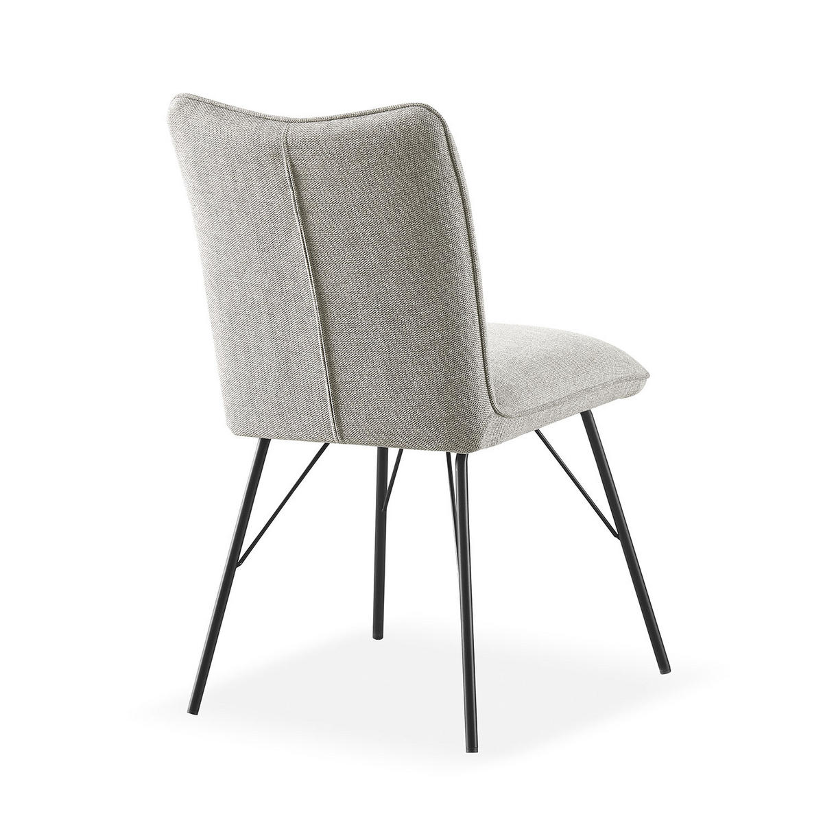 STUHL NELE Grau 2 Stück - Grau, Textil/Metall (46/85/60cm) - B&D Home