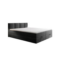 BOXBETT mit Bettkasten und Bonellmatratze - ROYAL - Elegant Bett mit Topper - 140x200 cm - Dunkelgrau - Dunkelgrau, Holzwerkstoff/Kunststoff (140/200cm) - Trada