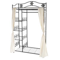 METALL-GARDEROBE MIT VORHANG Schwarz - Schwarz, Metall (100/172/43cm) - Jamb
