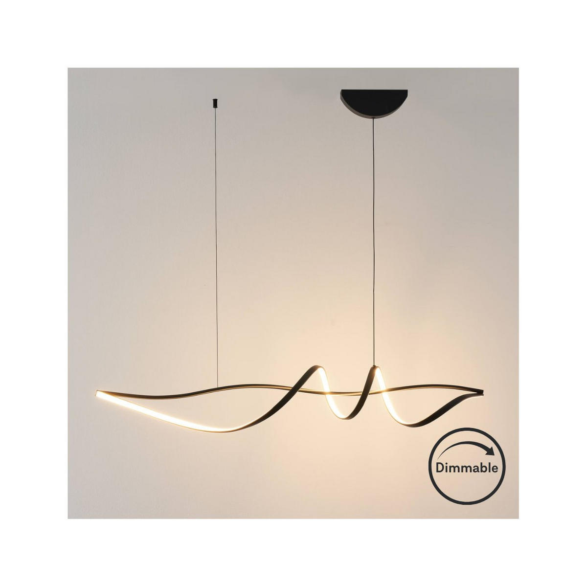 HÄNGELEUCHTE Lybella, Schwarz, 120cm - Schwarz, Metall (120/120/22cm) - KOSILUM