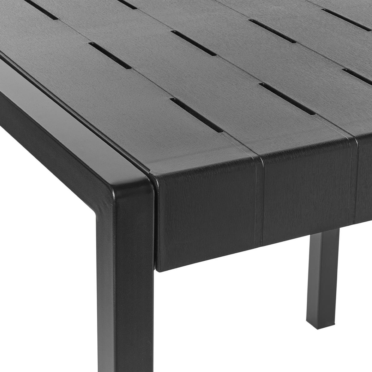 GARTENTISCH 154/84 cm Schwarz Bartica - Schwarz, Kunststoff (154/84/76cm) - Beliani