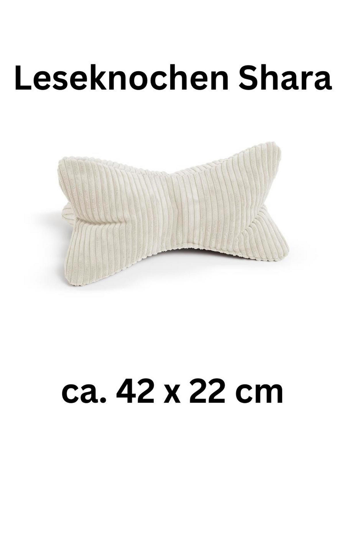 KISSEN Leseknochen Shara beige - Beige, Textil (22/42cm) - Magma Heimtexx