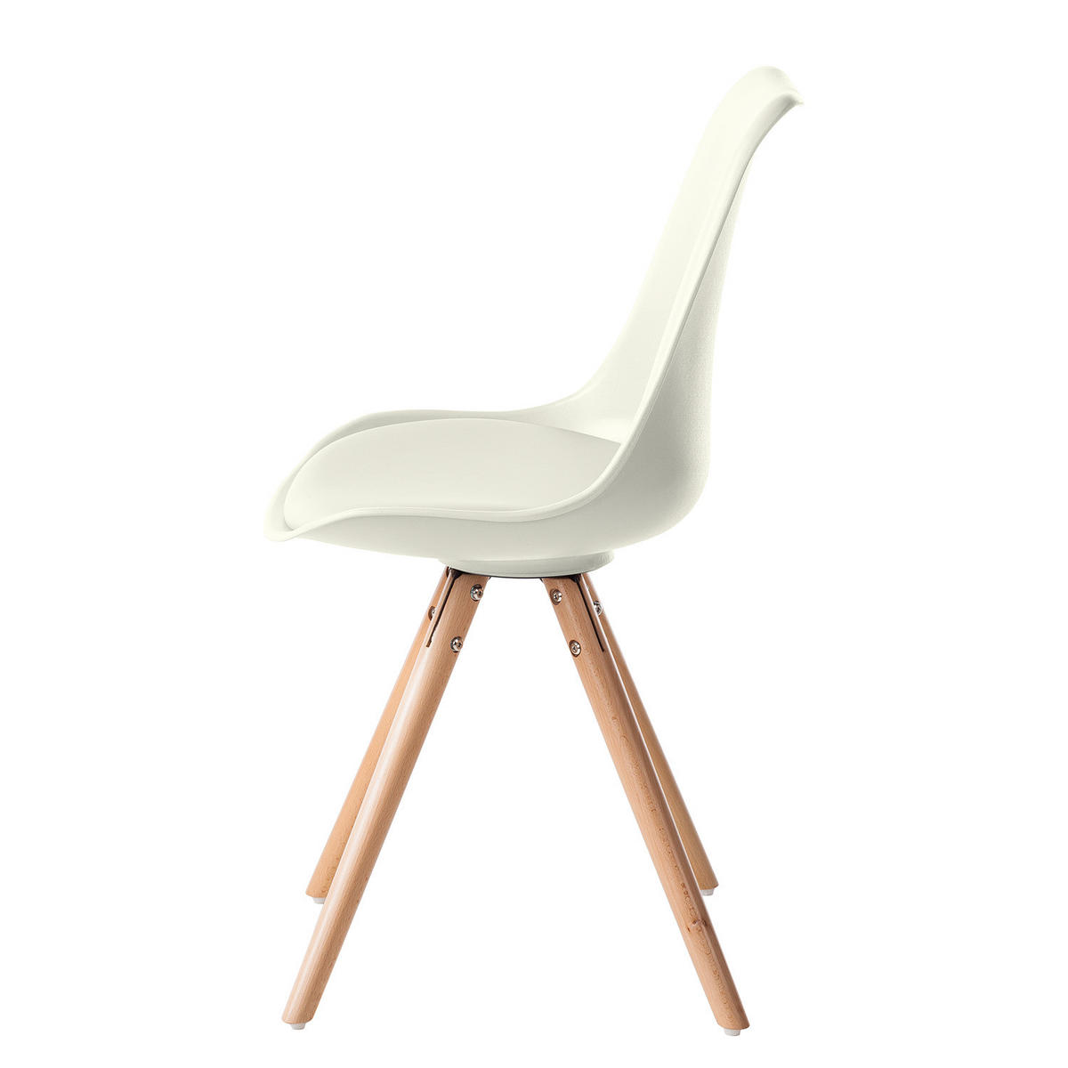 ESSZIMMERSTUHL - Kunststoff / Massivholz - Weiß, Holz/Kunststoff (48/84/54cm) - home24