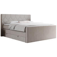 BOXSPRINGBETT KING EIGAR 180/200 Beige Struktur - H4 - Beige, Holz/Textil (180/200cm) - MKS