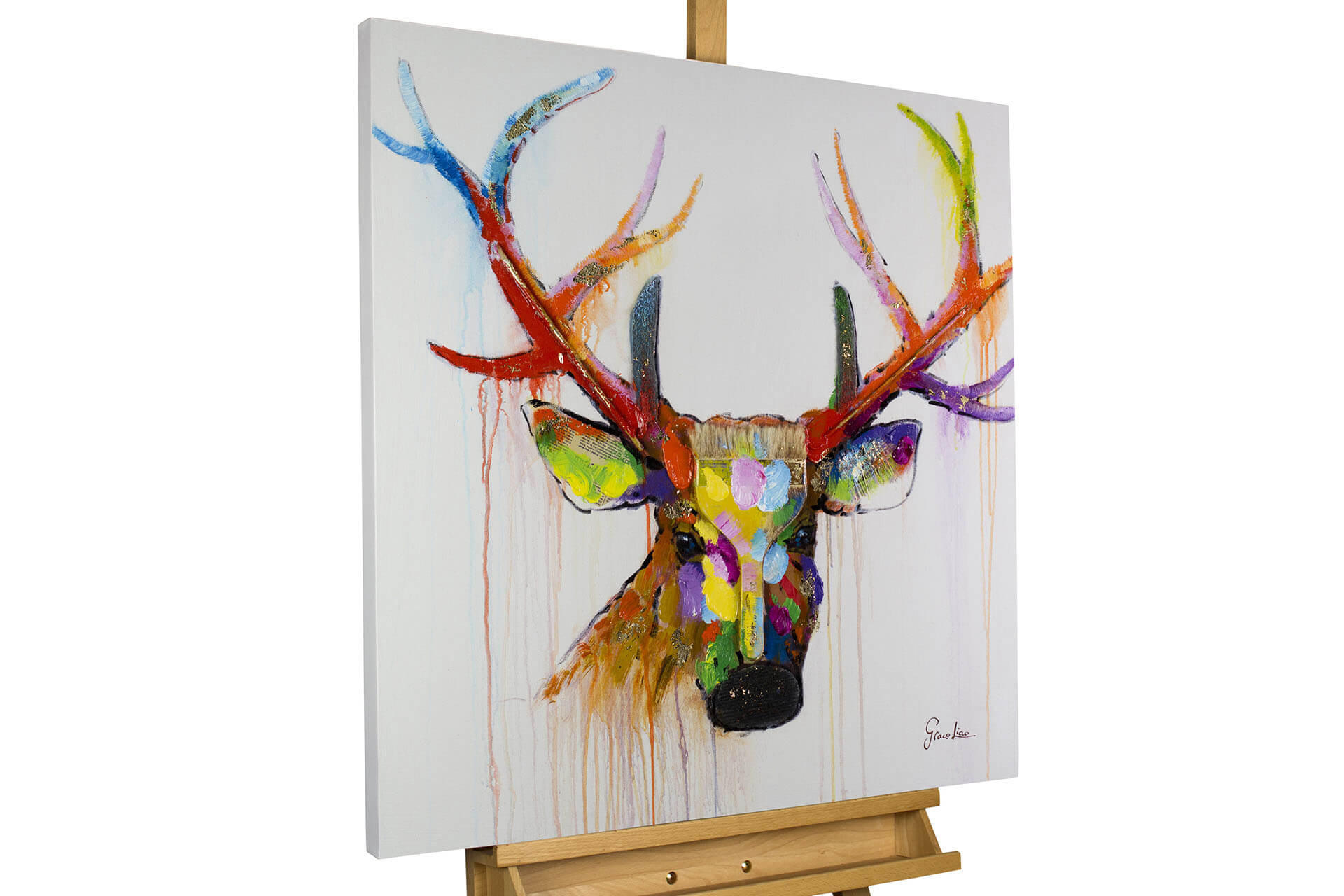 ÖLGEMÄLDE 80/80 cm - Multicolor, Holz/Textil (80/80cm) - KUNSTLOFT
