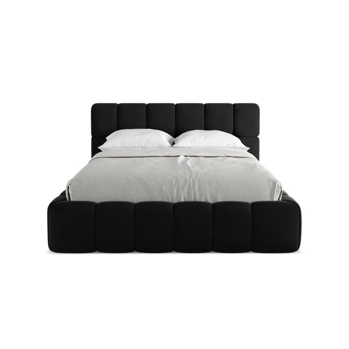 POLSTERBETT mit Bettkasten und Lattenrost 160x228 Schwarz - Schwarz, Kunststoff/Textil (140/200cm) - LaMiaSofa